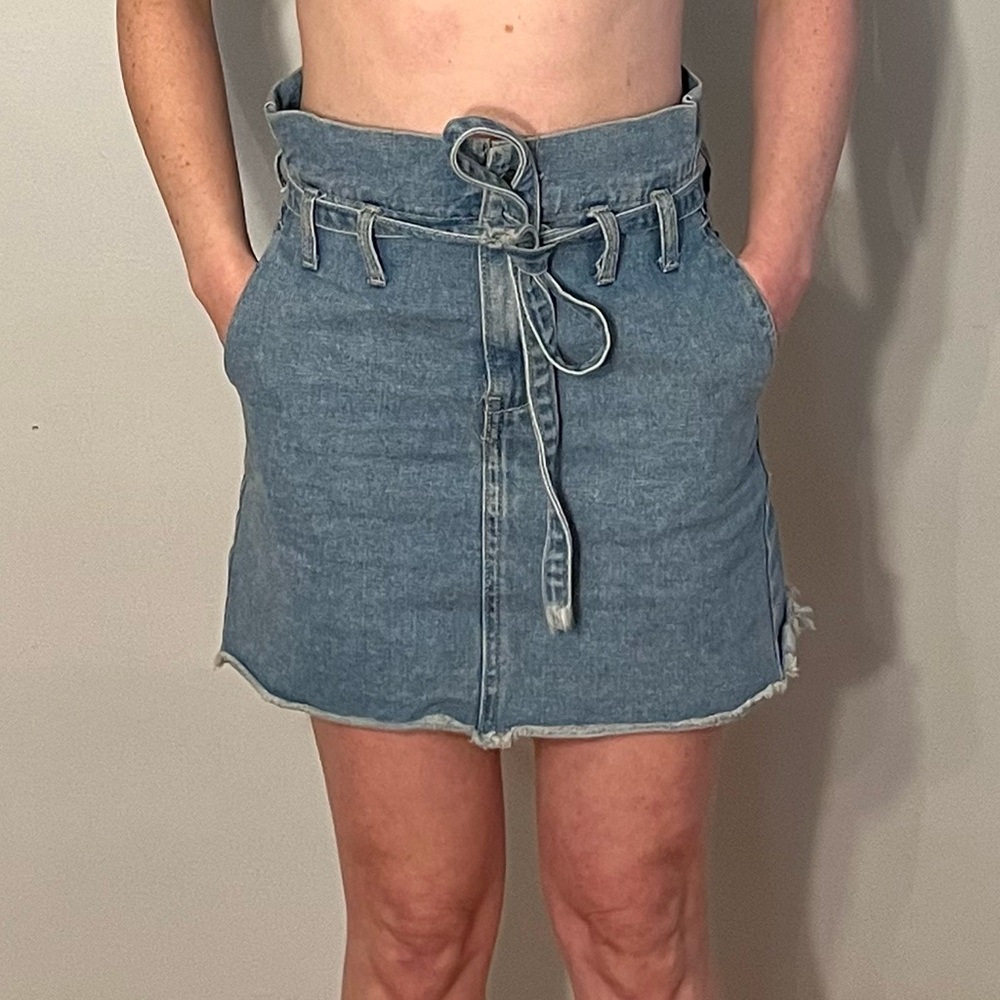 Light Blue Denim Skirt with Jean Belt